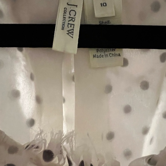 {{ J.Crew Polka Dot Ruffle Blouse }} - Picture 7 of 8